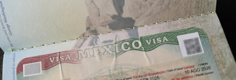 Mexican residency visa stamp in passport
